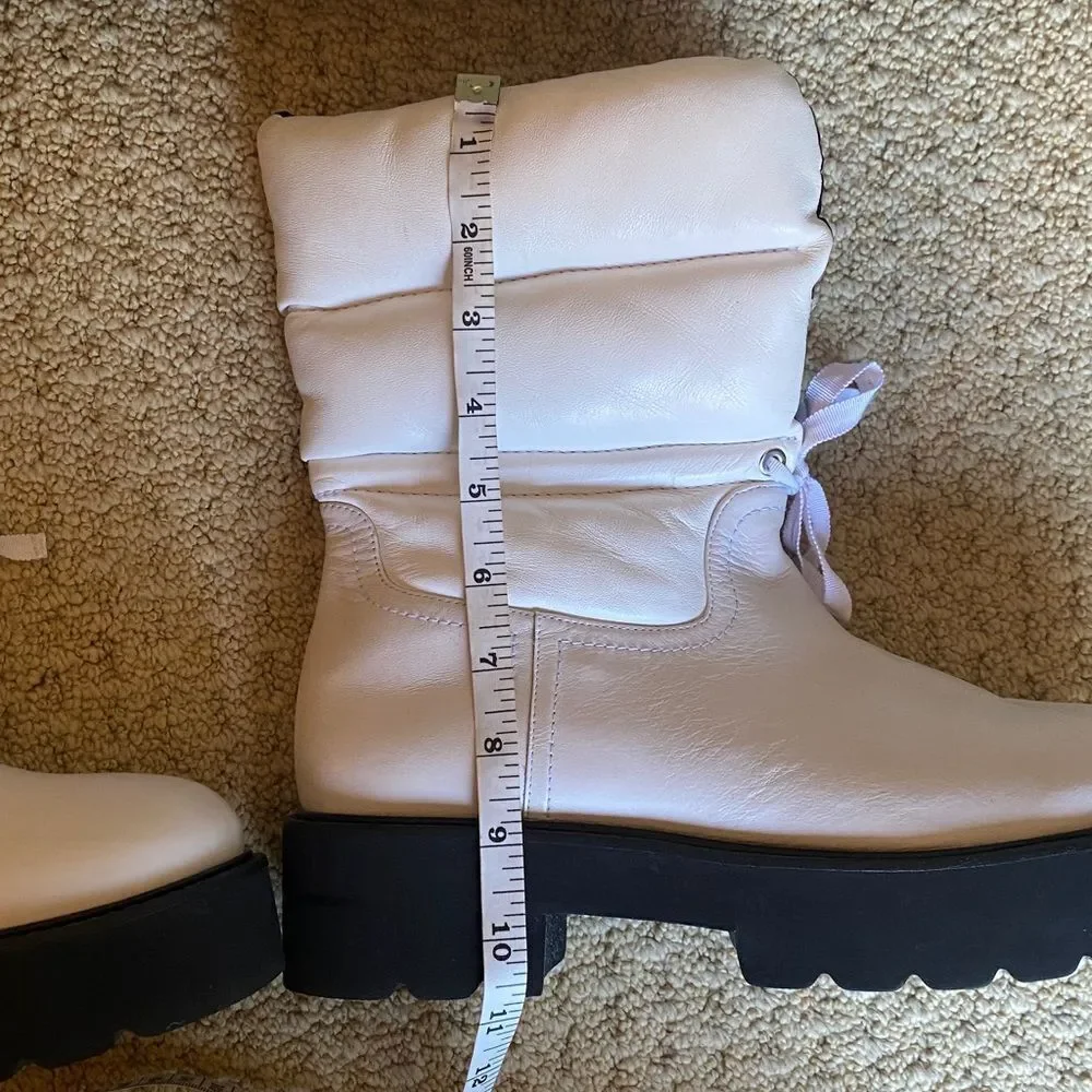 Stuart Weitzman White and Black Winter Boots